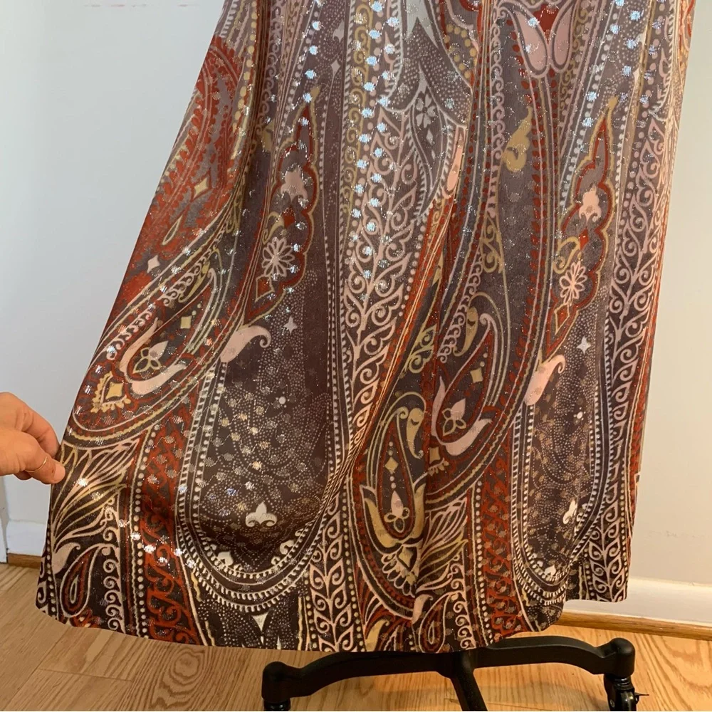 Toni Todd 1960s Ombre Paisley Lamé Maxi Dress - Picture 10 of 12